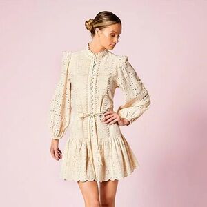 ANTONIO MELANI Cream Eyelet Dress